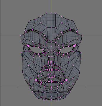 All but the face vertices hidden.